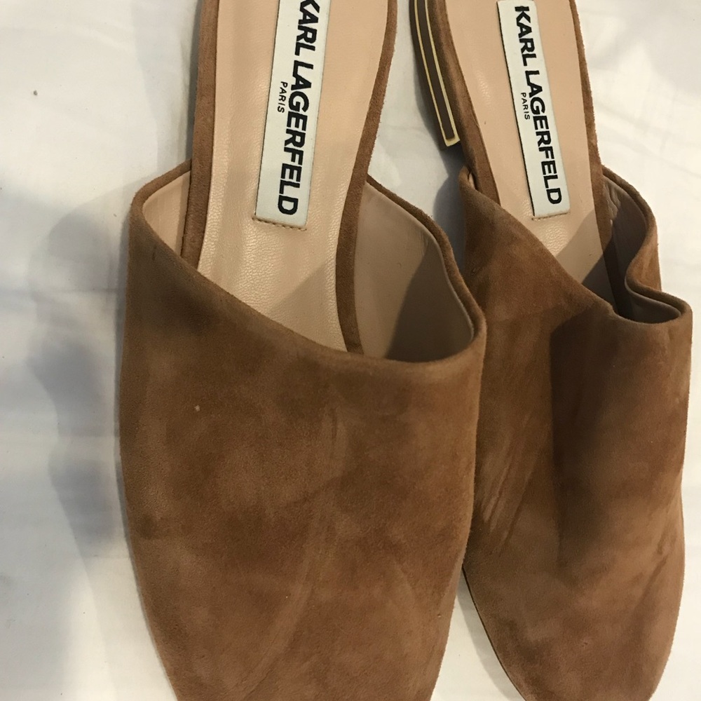 Karl Lagerfeld suede mules